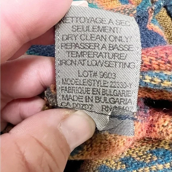 Signature Expressions Vintage Unisex Wool Blend Tribal Print Pocketed Vest Sz M - Picture 9 of 11